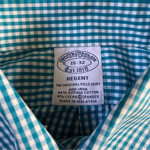 Brooks Brothers Regent Checkered Non-Iron Supima Lycra Button Down Sz 15-32 - Picture 5 of 8